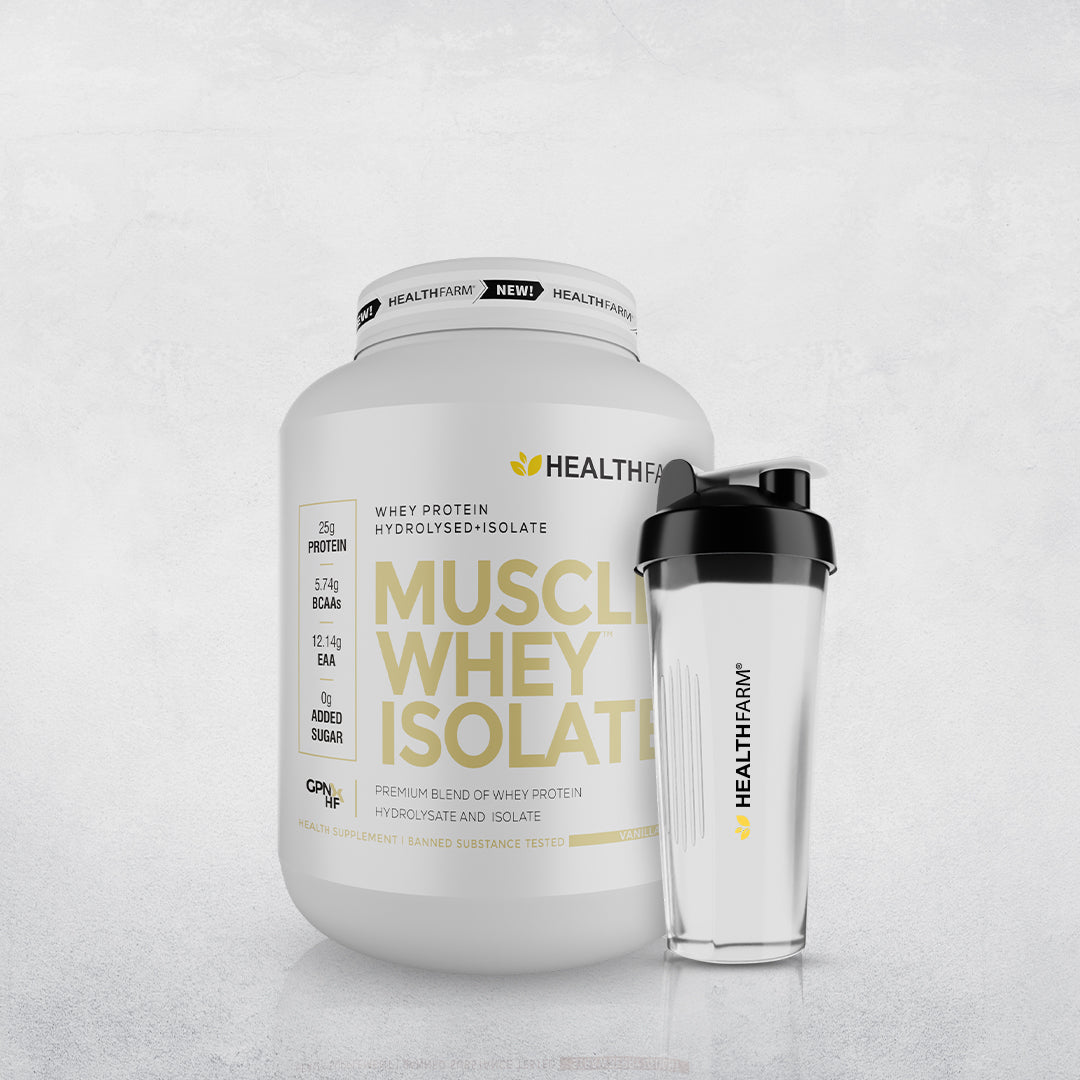 HealthFarm Muscle Whey Isolate | Premium Blend of Whey Protein Hydrolysate and Isolate