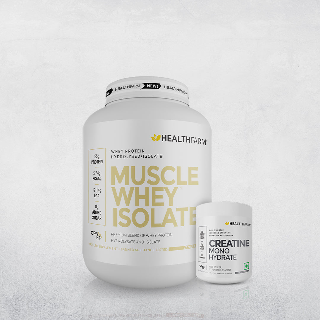 HealthFarm Muscle Whey Isolate | Premium Blend of Whey Protein Hydrolysate and Isolate