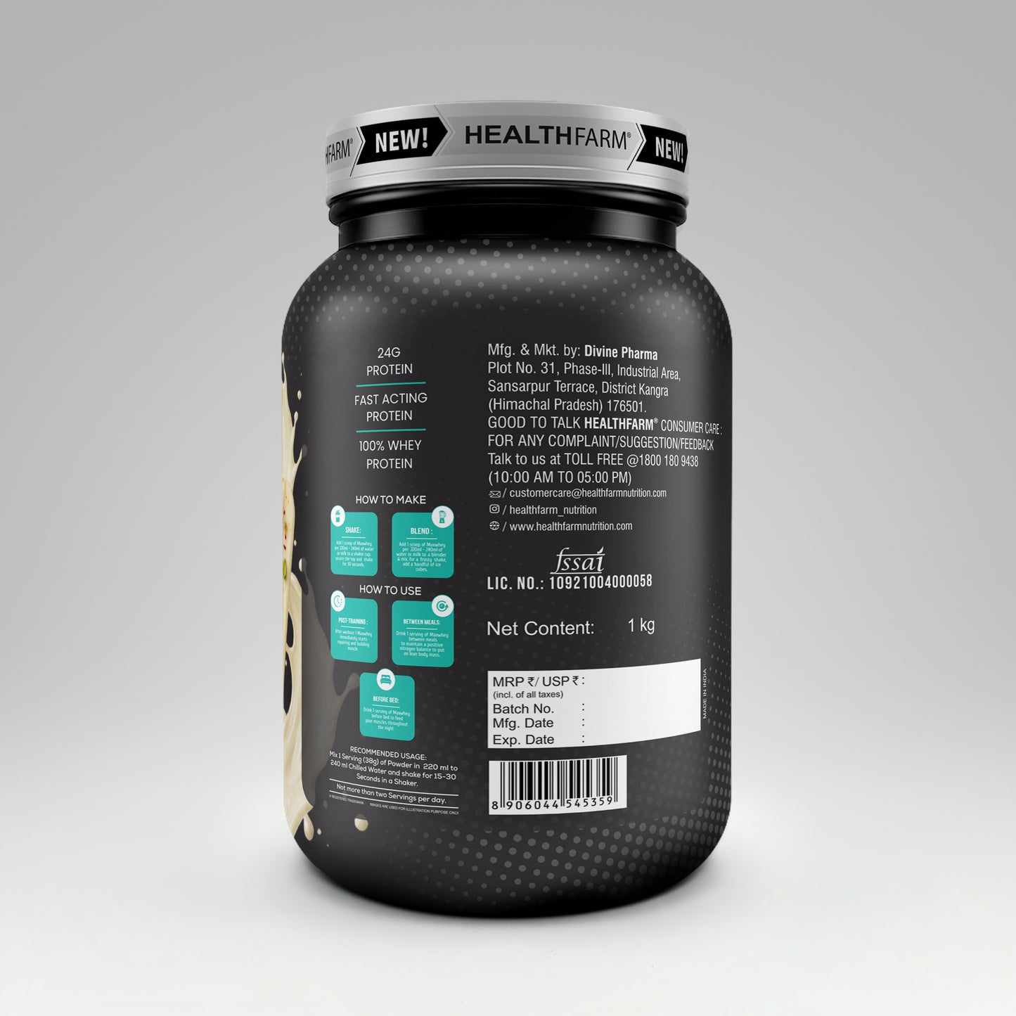 Healthfarm Maxwhey 24g Protein | 100% Whey Protein