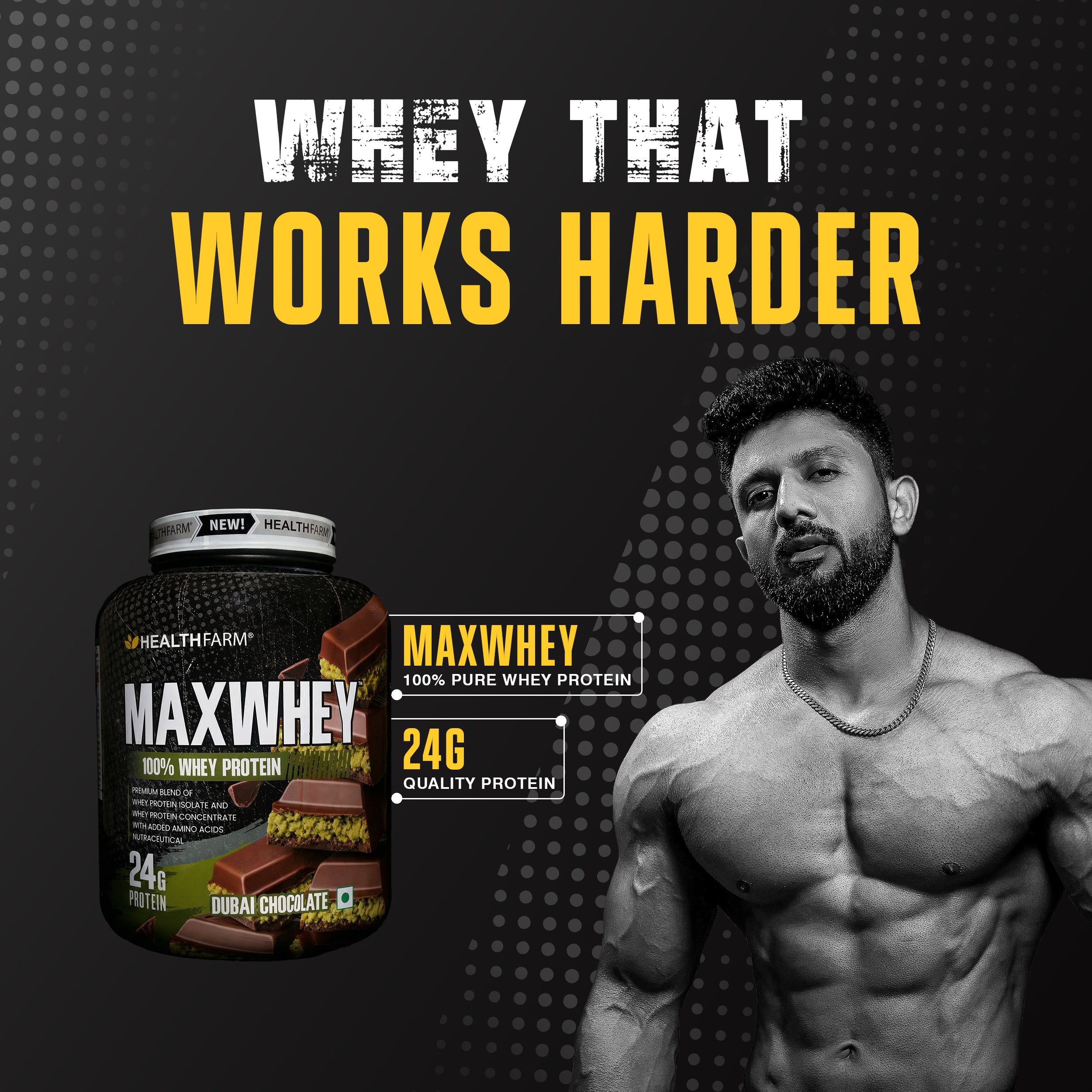 Healthfarm Maxwhey 24g Protein | 100% Whey Protein