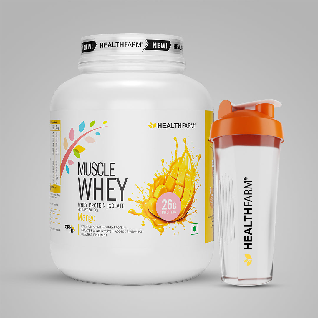 HealthFarm Muscle Whey Protein Isolate & Concentrate | Premium Blend of Whey Protein
