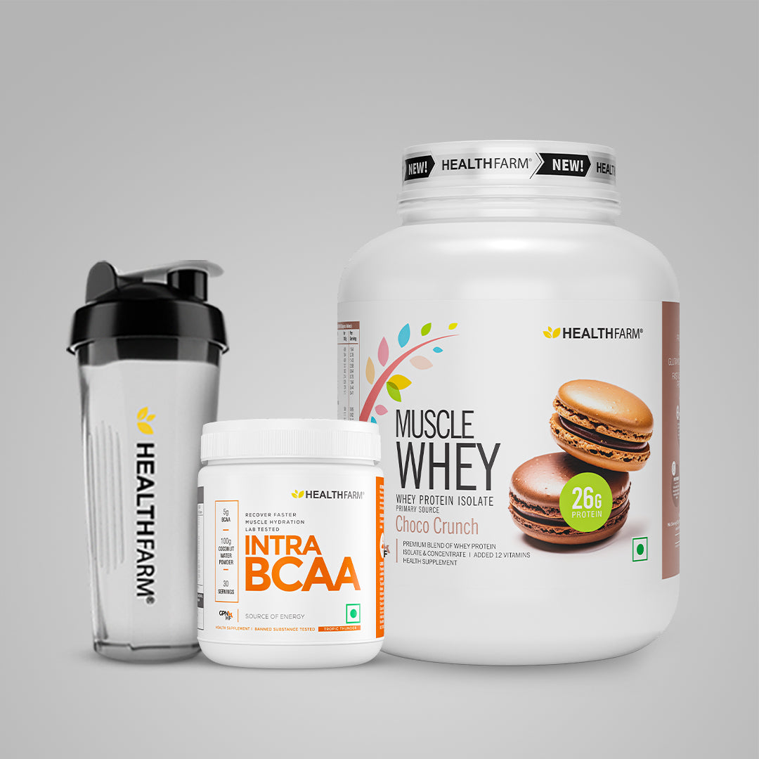 Healthfarm Muscle Whey (2Kg) + Intra BCAA + Free Shaker