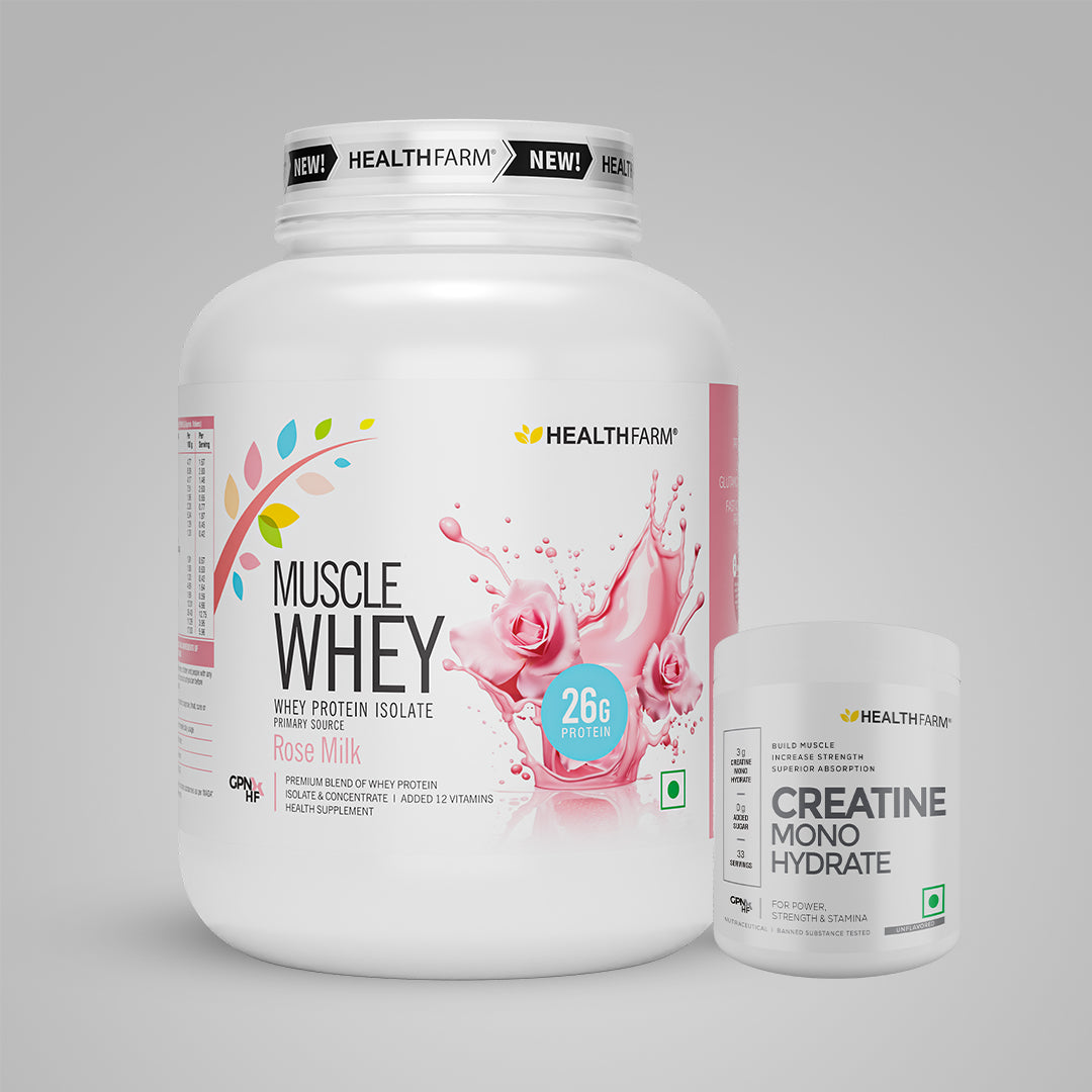 HealthFarm Muscle Whey Protein Isolate & Concentrate | Premium Blend of Whey Protein