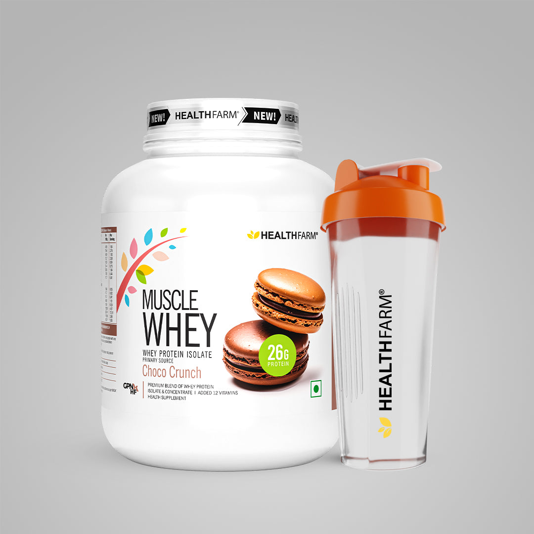 HealthFarm Muscle Whey Protein Isolate & Concentrate | Premium Blend of Whey Protein