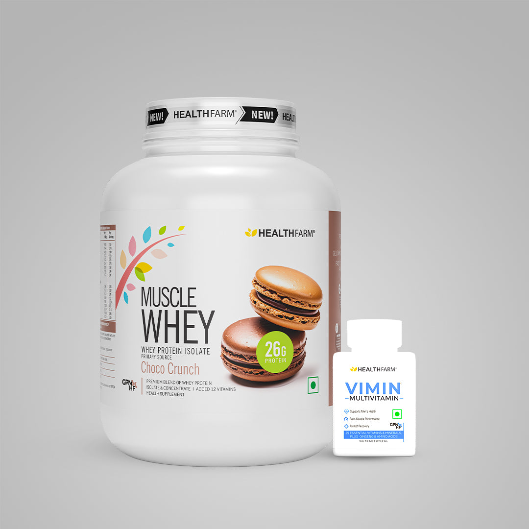 HealthFarm Muscle Whey Protein Isolate & Concentrate | Premium Blend of Whey Protein