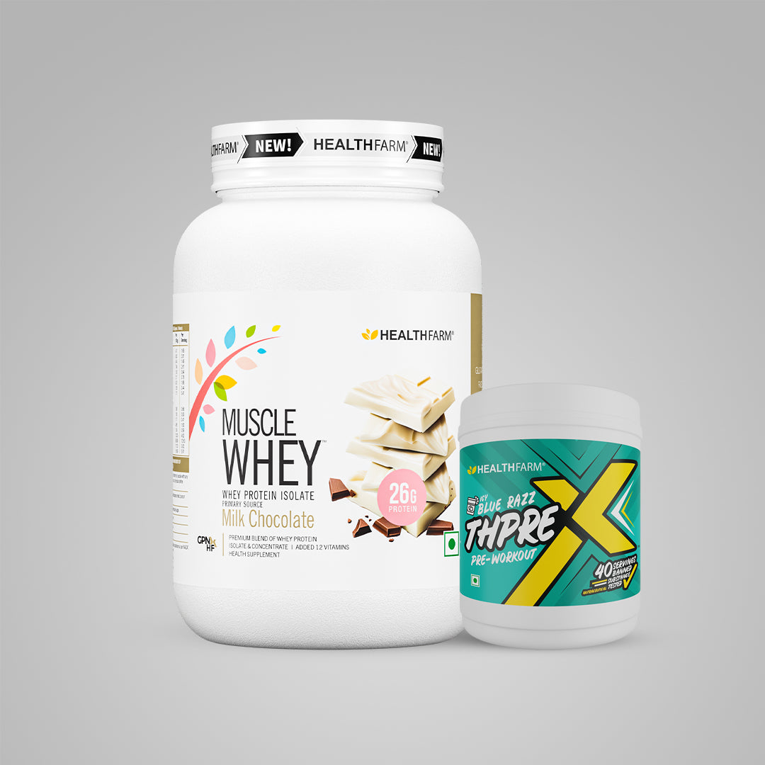 Healthfarm Muscle Whey (1Kg) + ThpreX Pre-workout (500g)