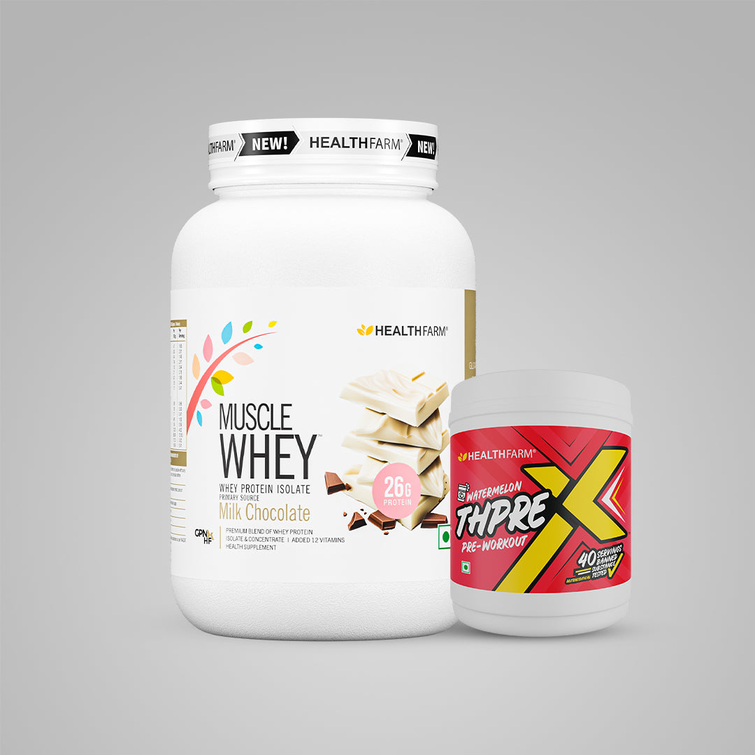 Healthfarm Muscle Whey (1Kg) + ThpreX Pre-workout (500g)