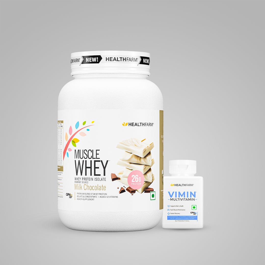 HealthFarm Muscle Whey Protein Isolate & Concentrate | Premium Blend of Whey Protein
