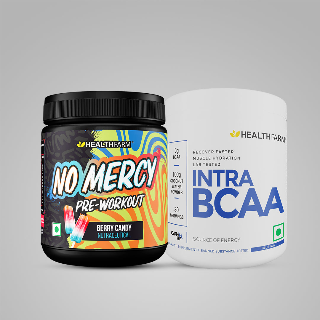 Healthfarm No Mercy Pre Workout + Intra BCAA (180G) + Shaker