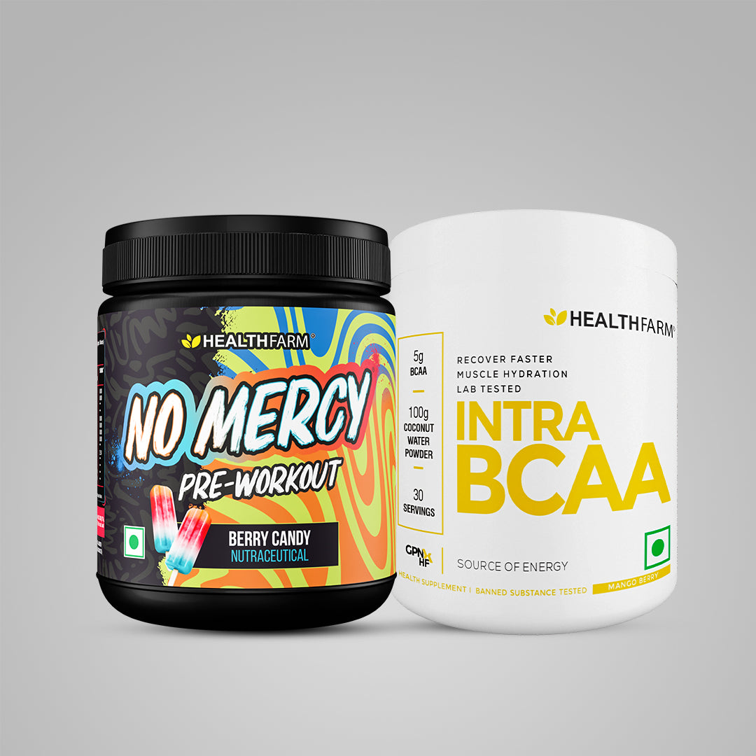 Healthfarm No Mercy Pre Workout + Intra BCAA (180G) + Shaker