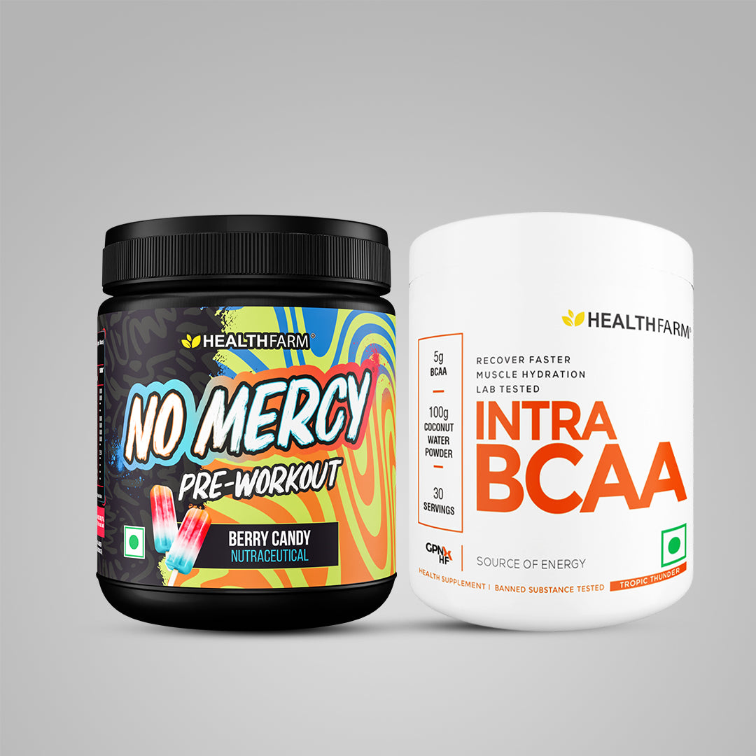 Healthfarm No Mercy Pre Workout + Intra BCAA (180G) + Shaker