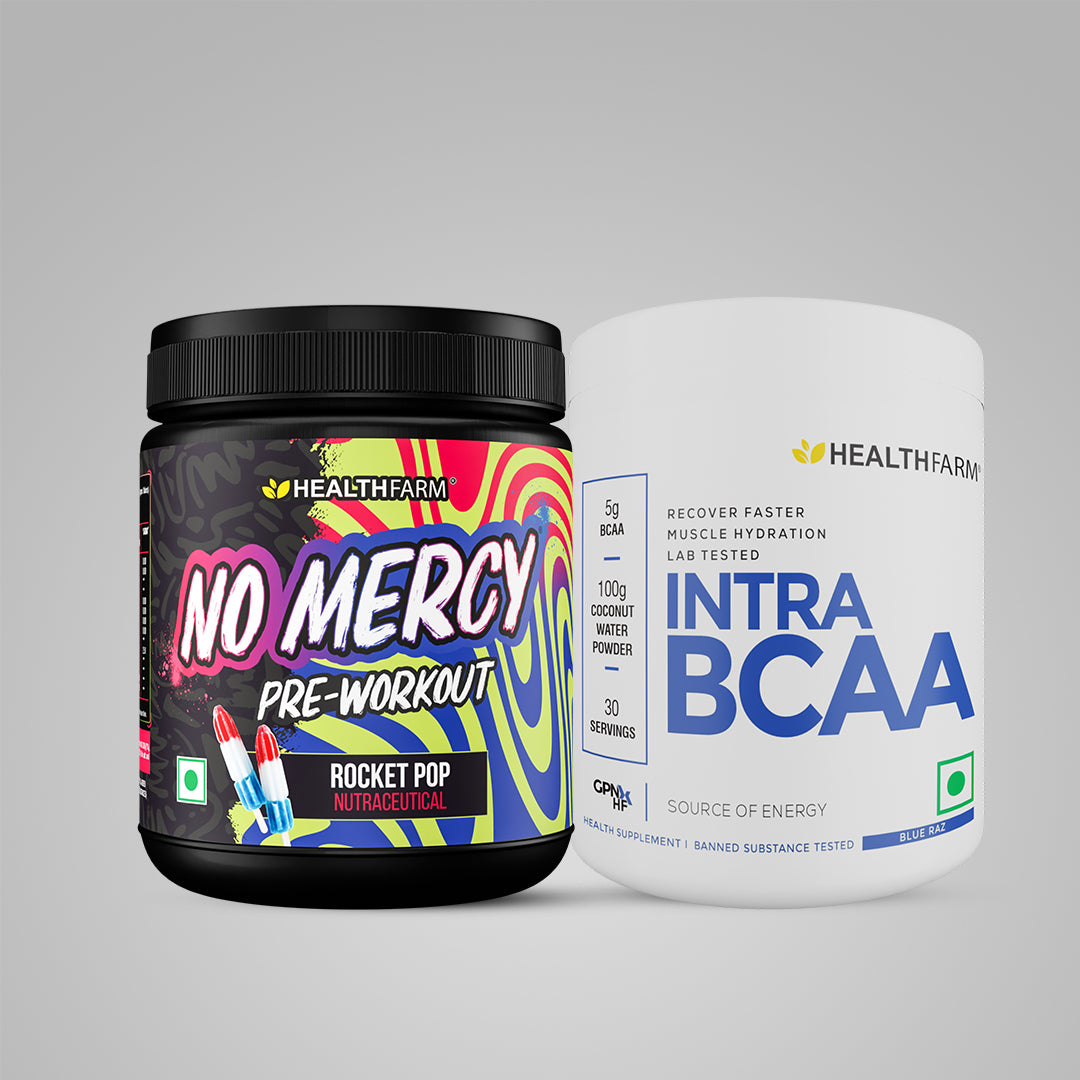 Healthfarm No Mercy Pre Workout + Intra BCAA (180G) + Shaker