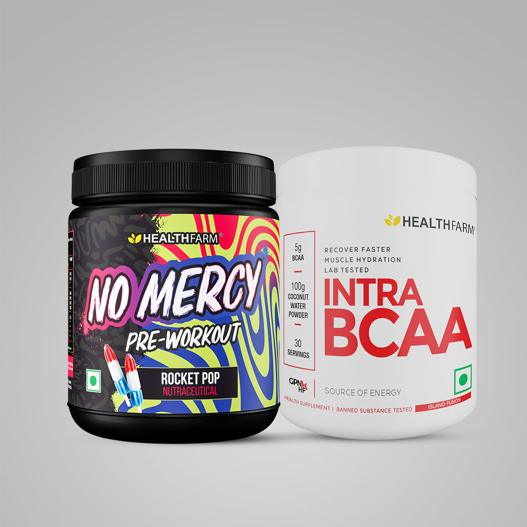 Healthfarm No Mercy Pre Workout + Intra BCAA (180G) + Shaker