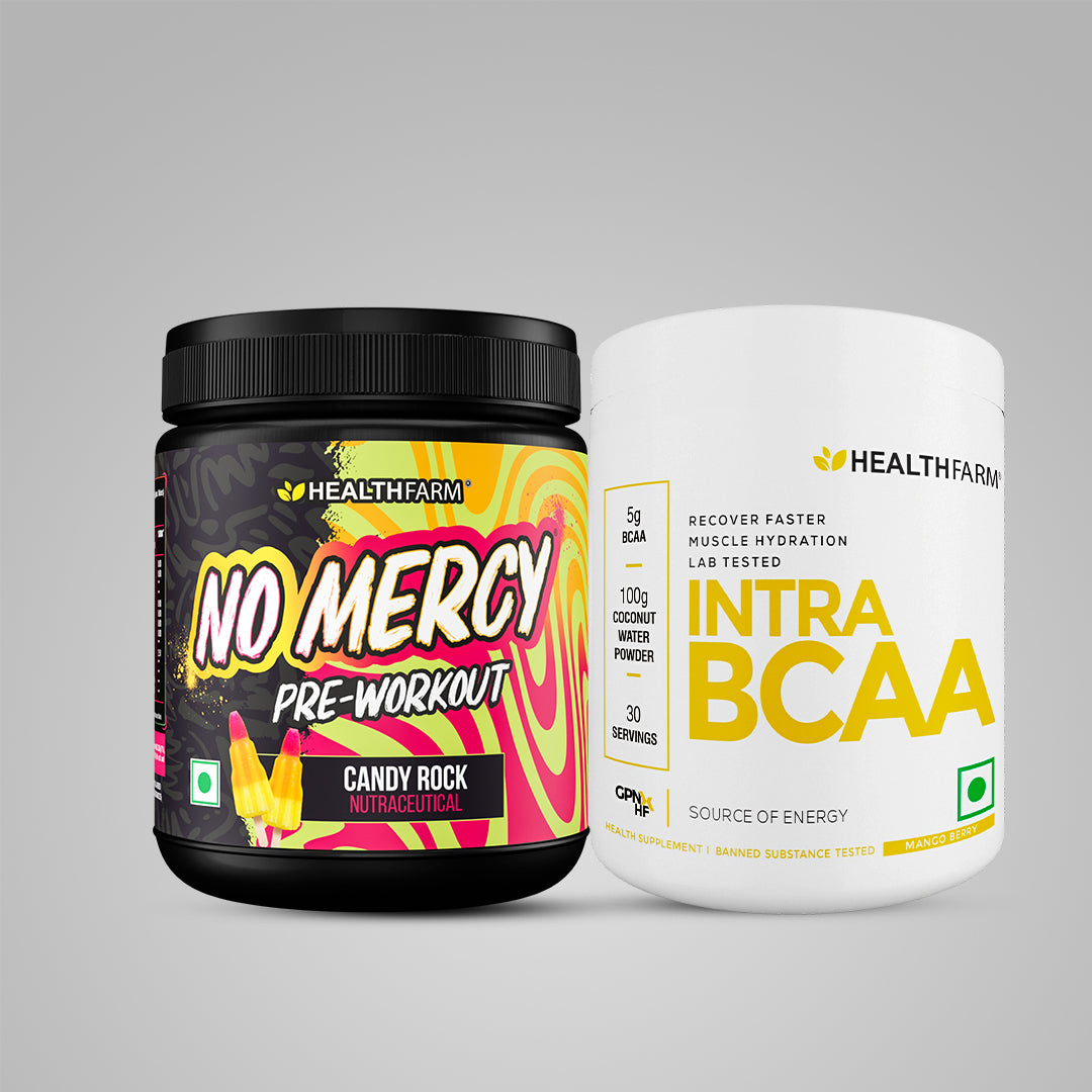 Healthfarm No Mercy Pre Workout + Intra BCAA (180G) + Shaker