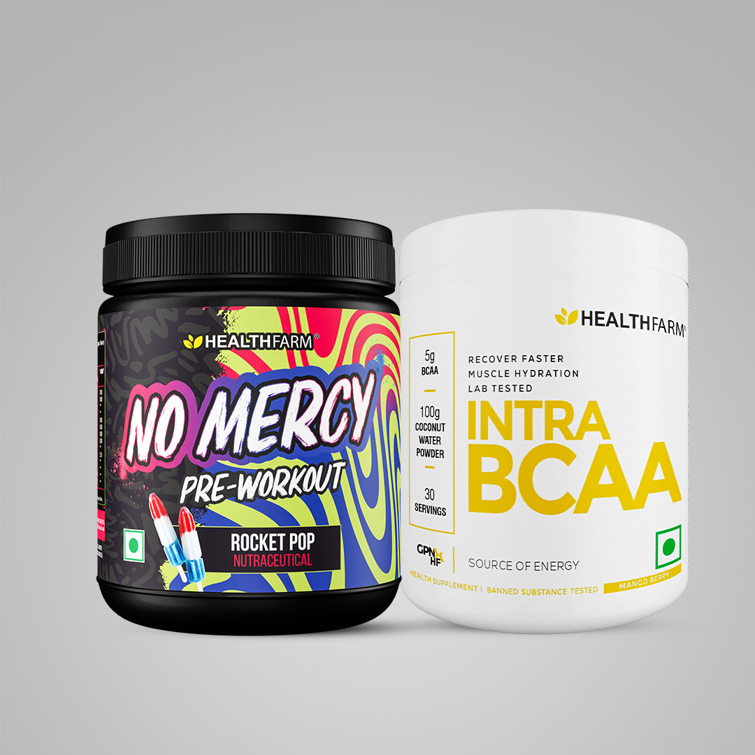 Healthfarm No Mercy Pre Workout + Intra BCAA (180G) + Shaker