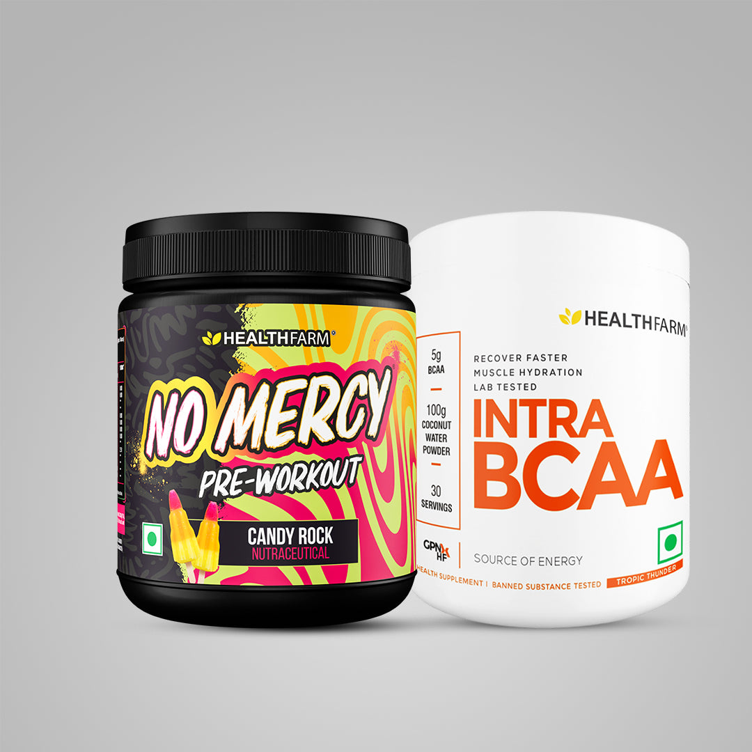 Healthfarm No Mercy Pre Workout + Intra BCAA (180G) + Shaker