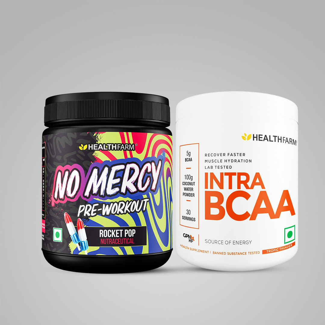 Healthfarm No Mercy Pre Workout + Intra BCAA (180G) + Shaker