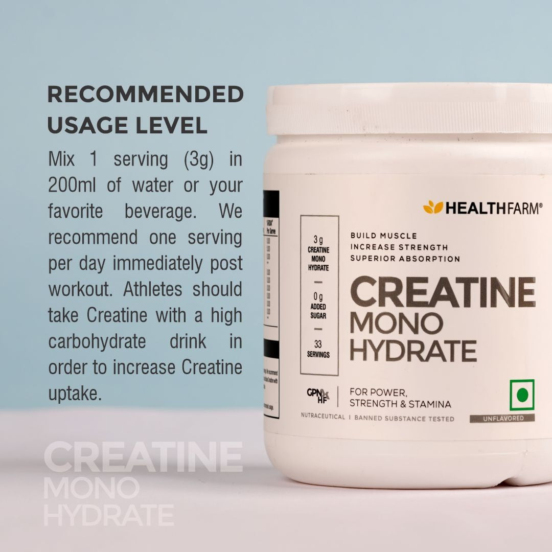 Healthfarm Muscle Creatine Monohydrate, (100g)