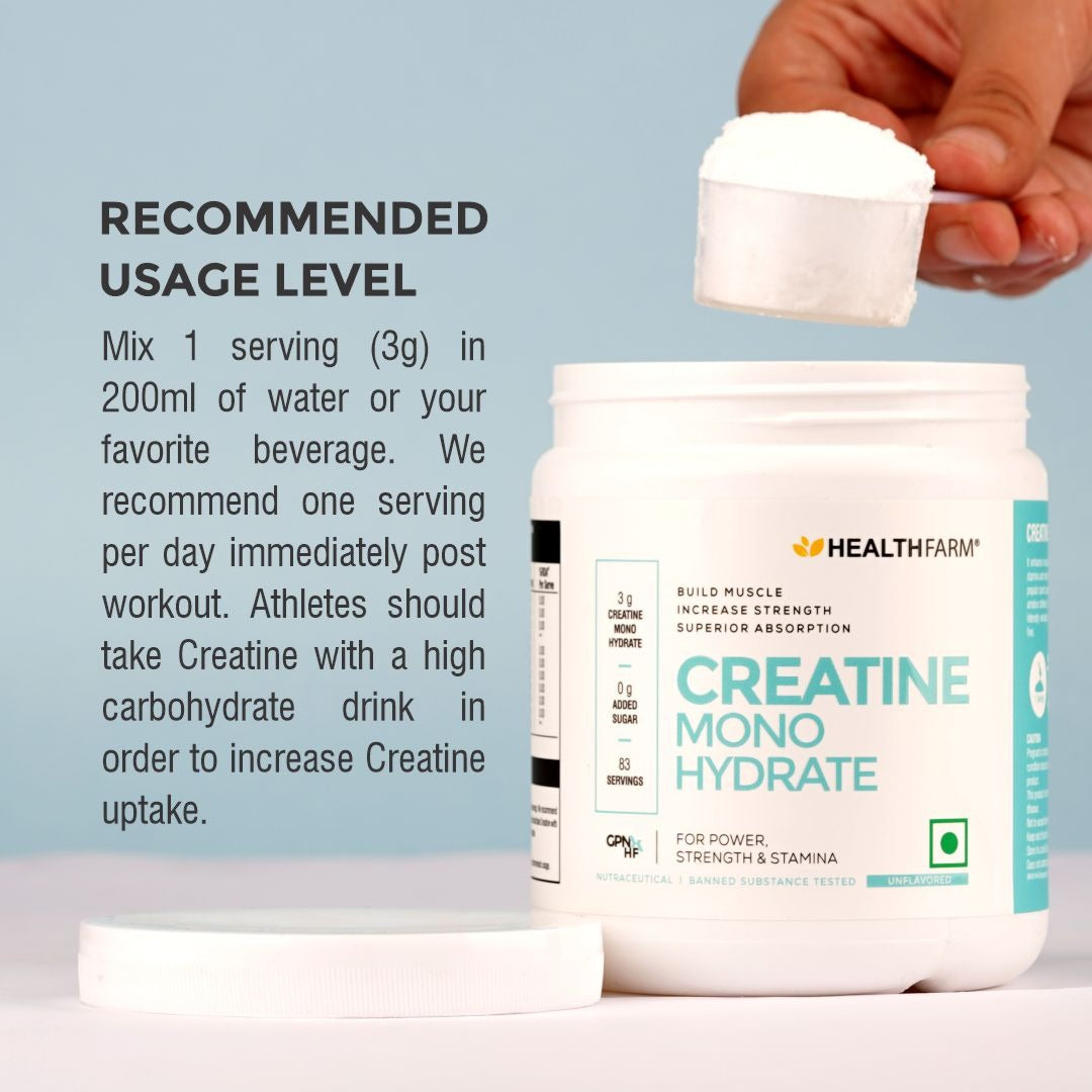 Healthfarm Muscle Creatine Monohydrate, (250g)
