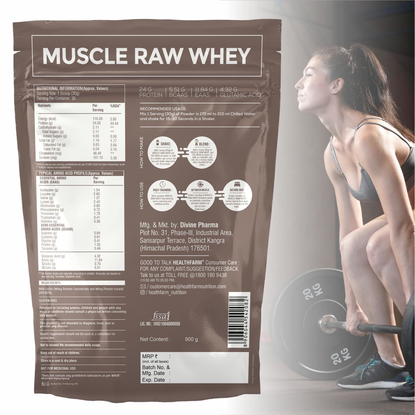 Healthfarm Muscle Raw Whey + Creatine (50g) Combo