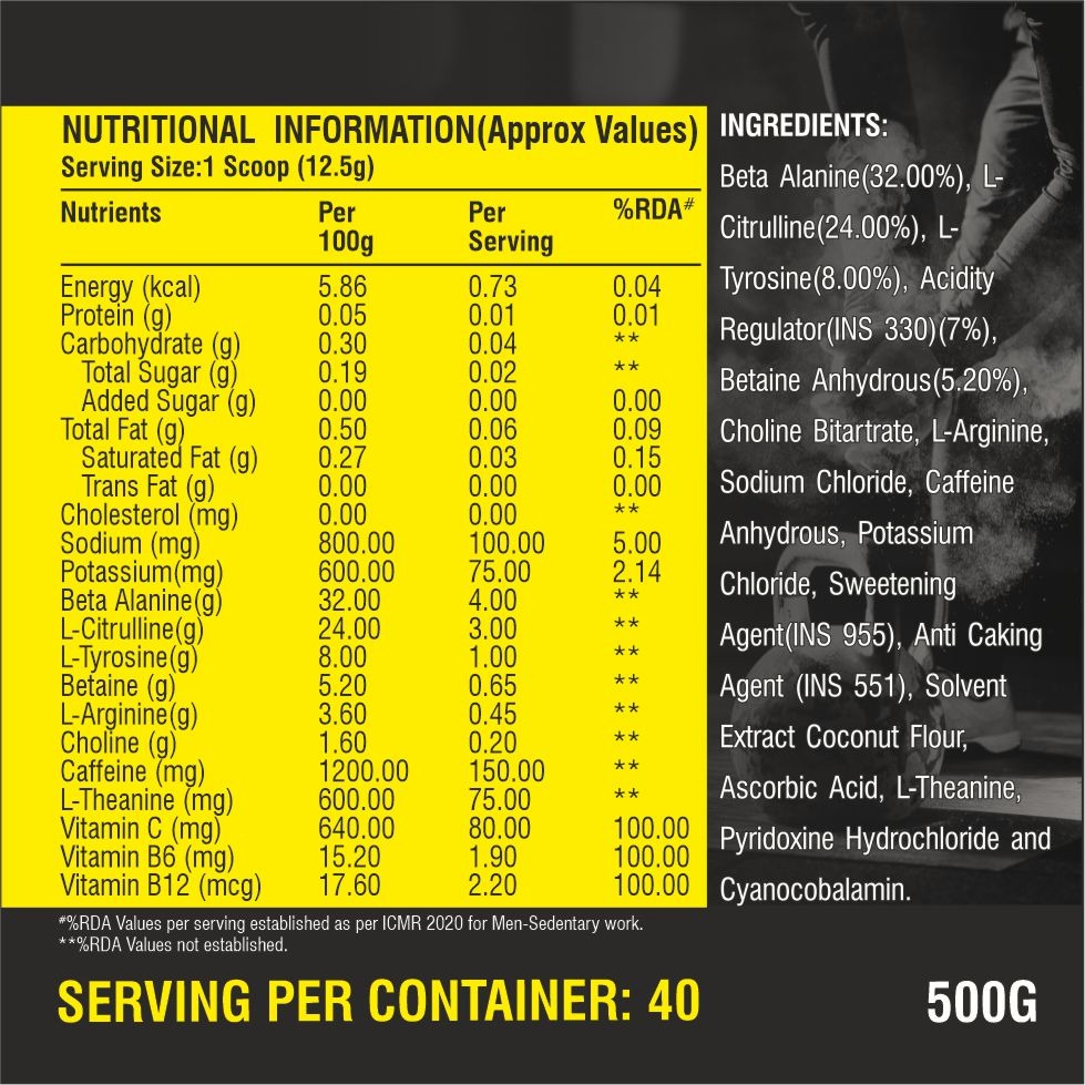 Healthfarm ThPreX Pre Workout (500g) + Gym Gloves