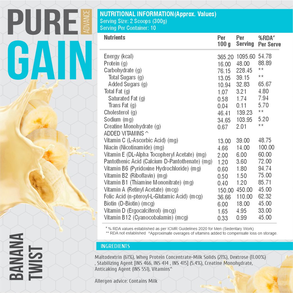 HF Series Pure Gain Mass Gainer/Weight Gainer