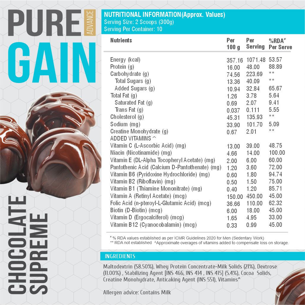 HF Series Pure Gain Mass Gainer/Weight Gainer