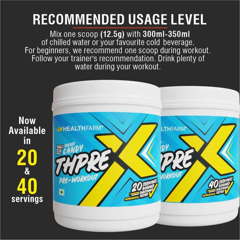 Healthfarm ThPreX Pre Workout (500g) + Gym Gloves