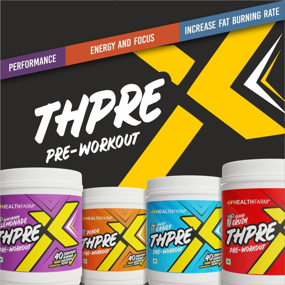 Healthfarm ThPreX Pre Workout (500g) + Gym Gloves