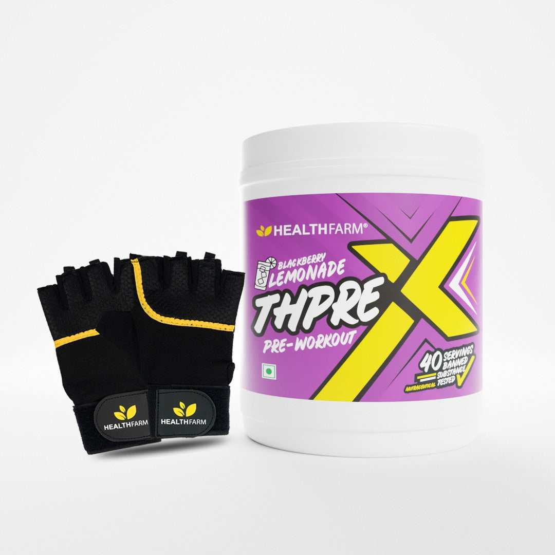 Healthfarm ThPreX Pre Workout (500g) + Gym Gloves