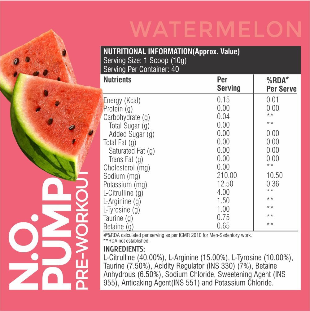 Healthfarm N.O. PUMP Pre-Workout(Non Stim)