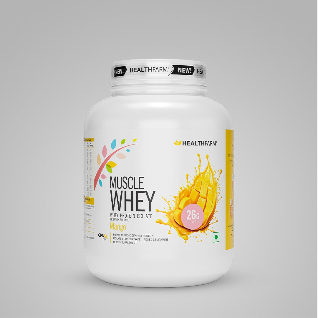 HealthFarm Muscle Whey Protein Isolate & Concentrate | Premium Blend of Whey Protein
