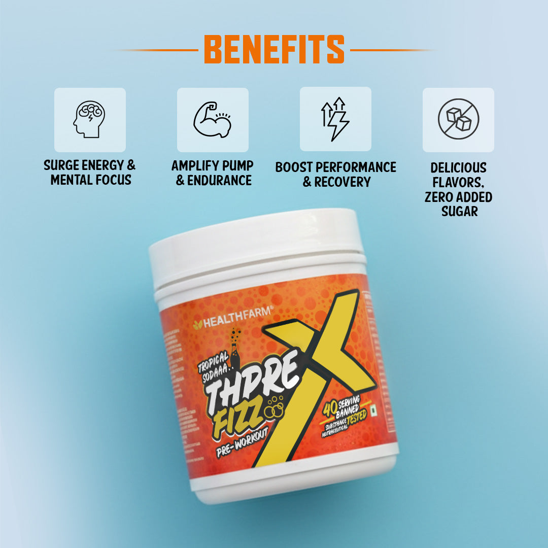 Healthfarm ThPreX Fizz Pre-Workout Supplement | 400g