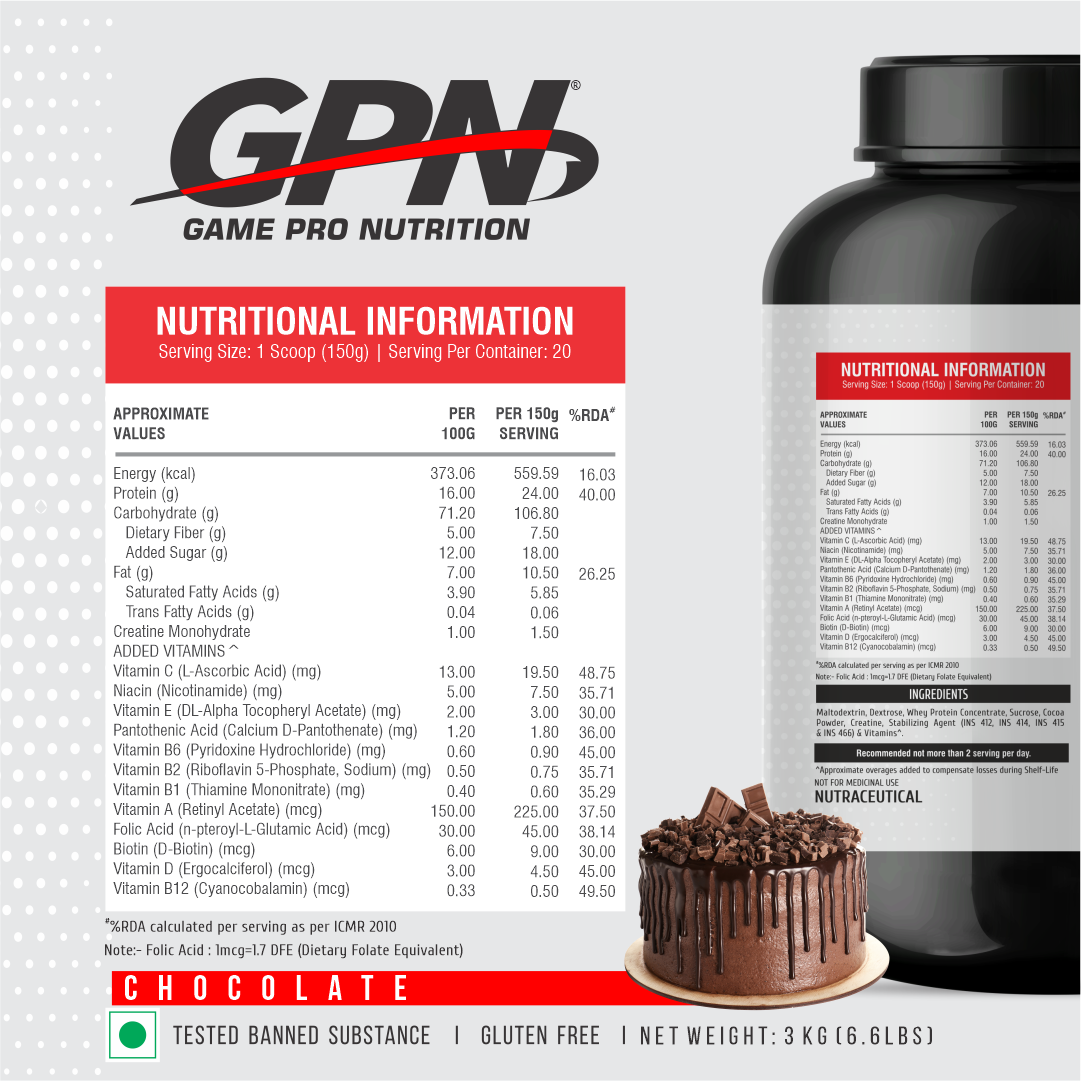 HealthFarm Get Combo Pack of GPN GAINER (1KG) + GPN GLUTAMINE