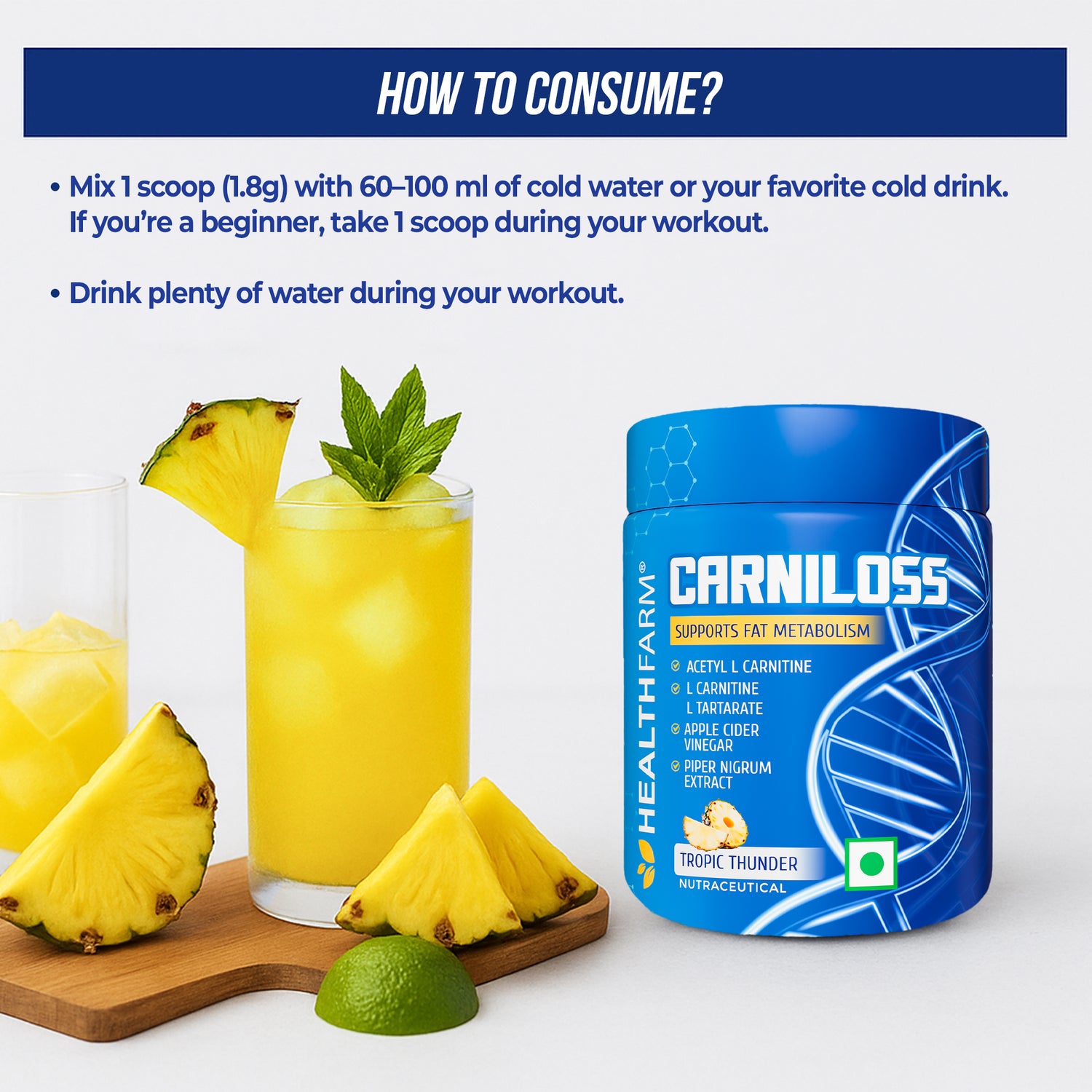 Healthfarm Carniloss 60g - Boost Fat Metabolism & Support Weight Management