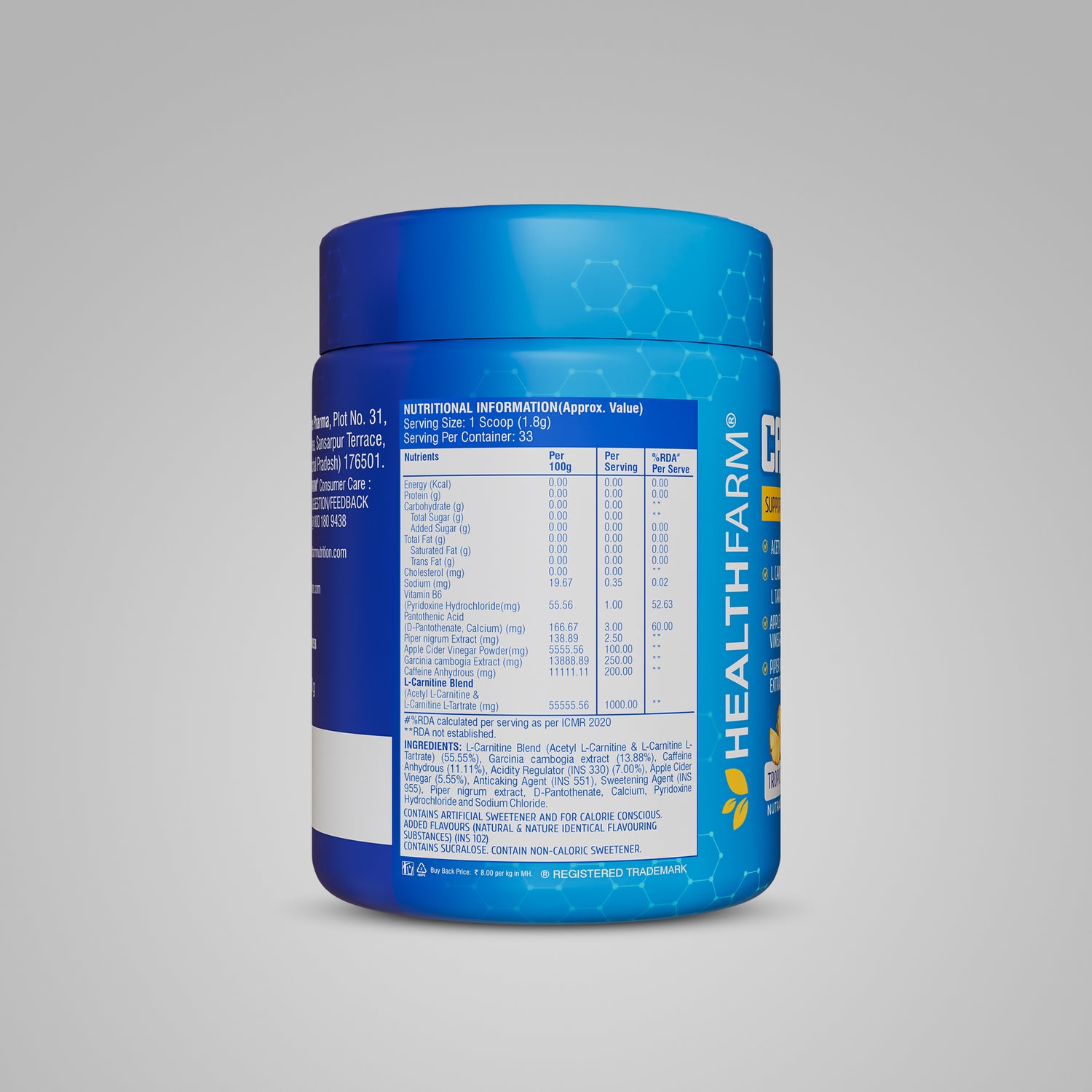 Healthfarm Carniloss 60g - Boost Fat Metabolism & Support Weight Management