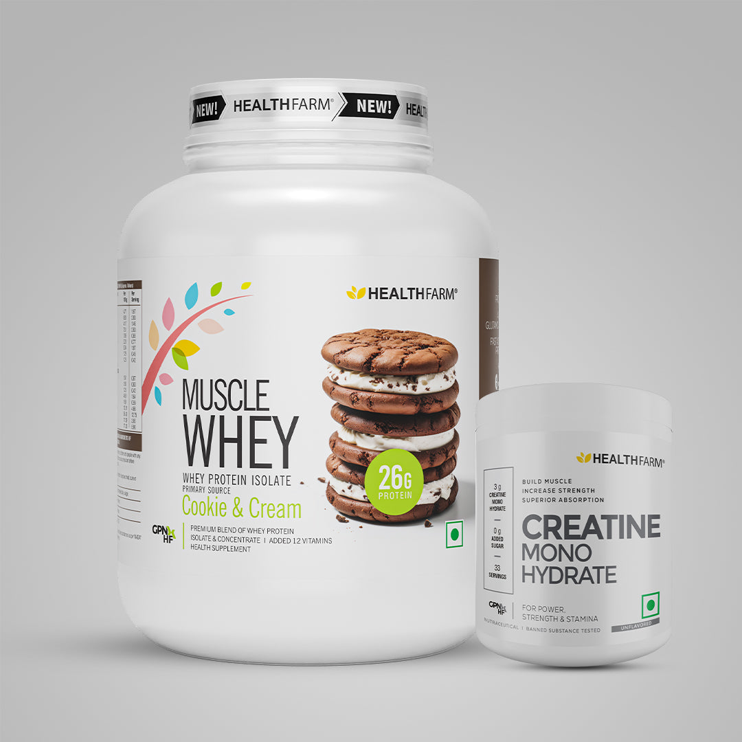HealthFarm Muscle Whey Protein Isolate & Concentrate | Premium Blend of Whey Protein