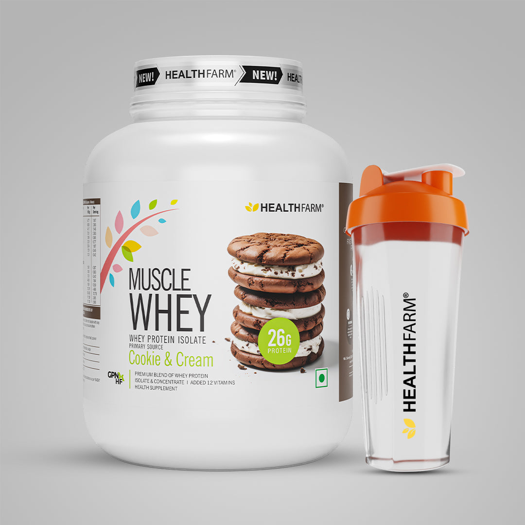 HealthFarm Muscle Whey Protein Isolate & Concentrate | Premium Blend of Whey Protein