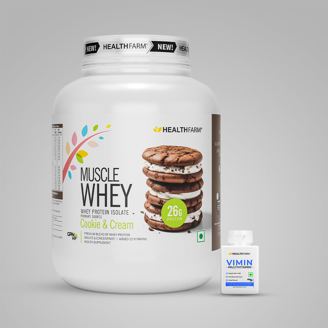 HealthFarm Muscle Whey Protein Isolate & Concentrate | Premium Blend of Whey Protein