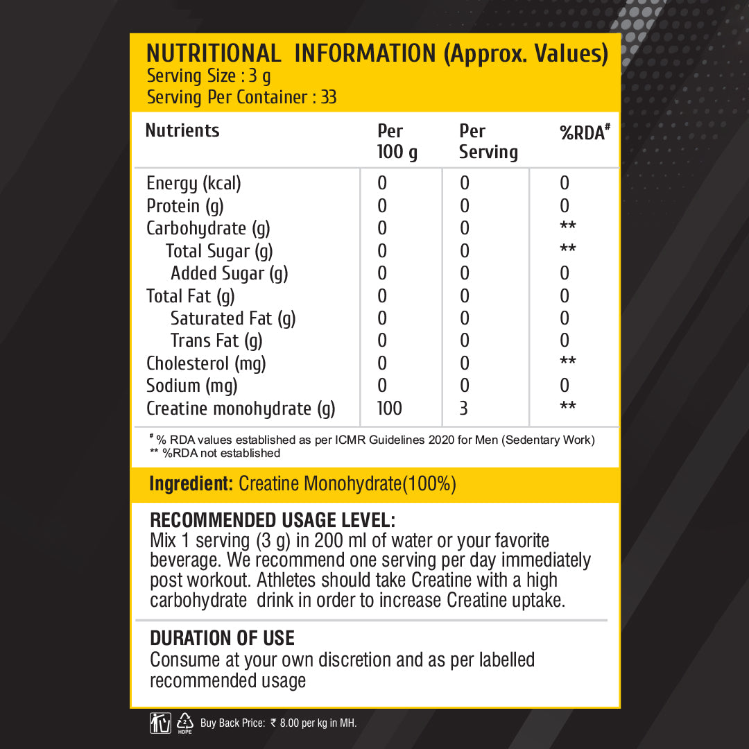 HF Series Creatine Monohydrate (100g)