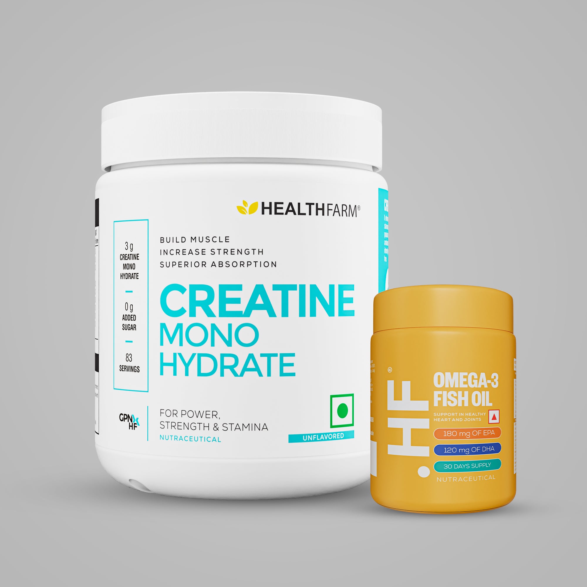 Healthfarm Muscle Creatine (250g) + Omega 3 Fish Oil