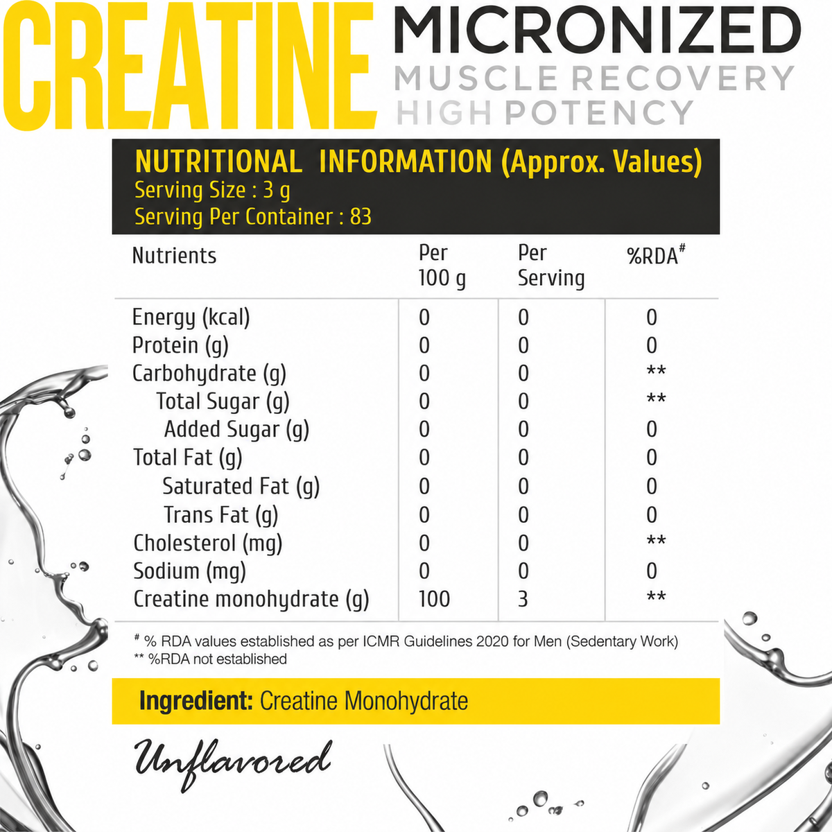 HealthFarm Micronized Creatine Monohydrate – 250g