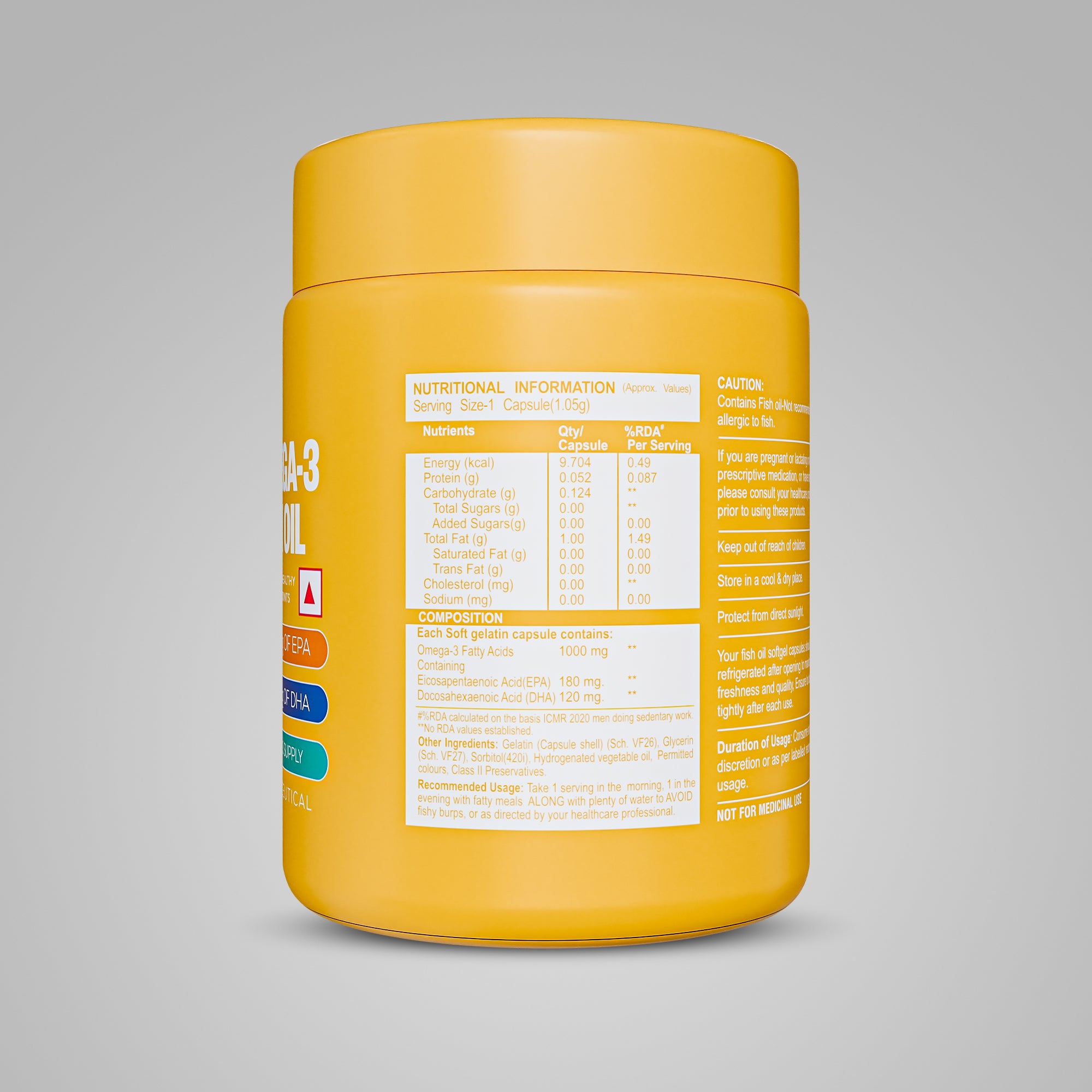 Healthfarm Omega 3 Fish Oil (EPA & DHA), 60 Softgel