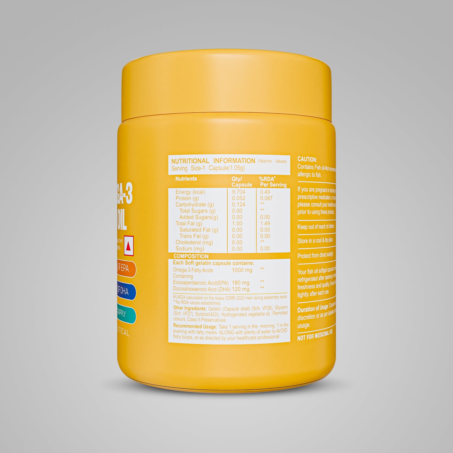 Healthfarm Omega 3 Fish Oil (EPA & DHA), 60 Softgel