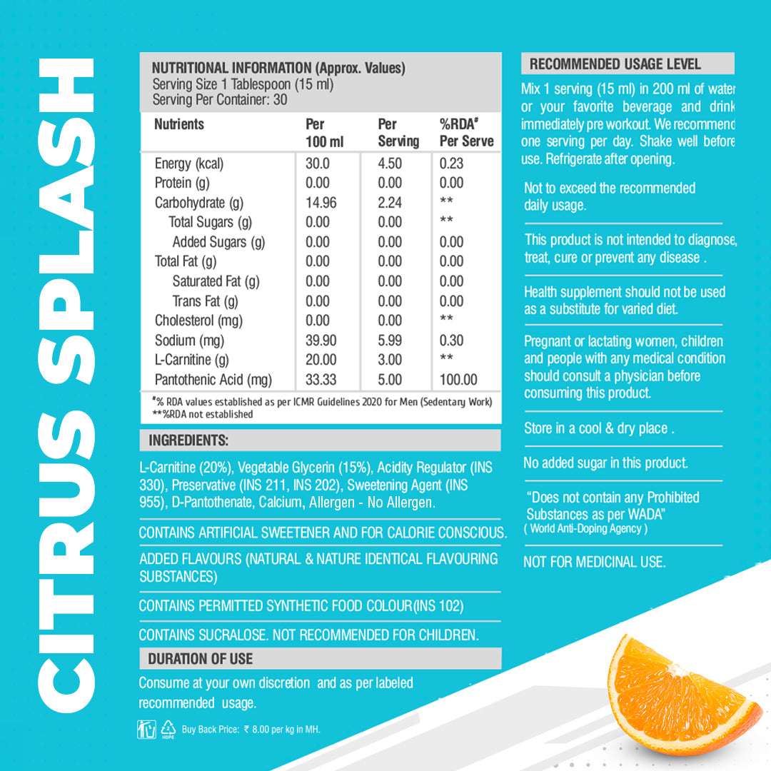 HF Series L- Carnitine Preworkout Supplement (3000mg)