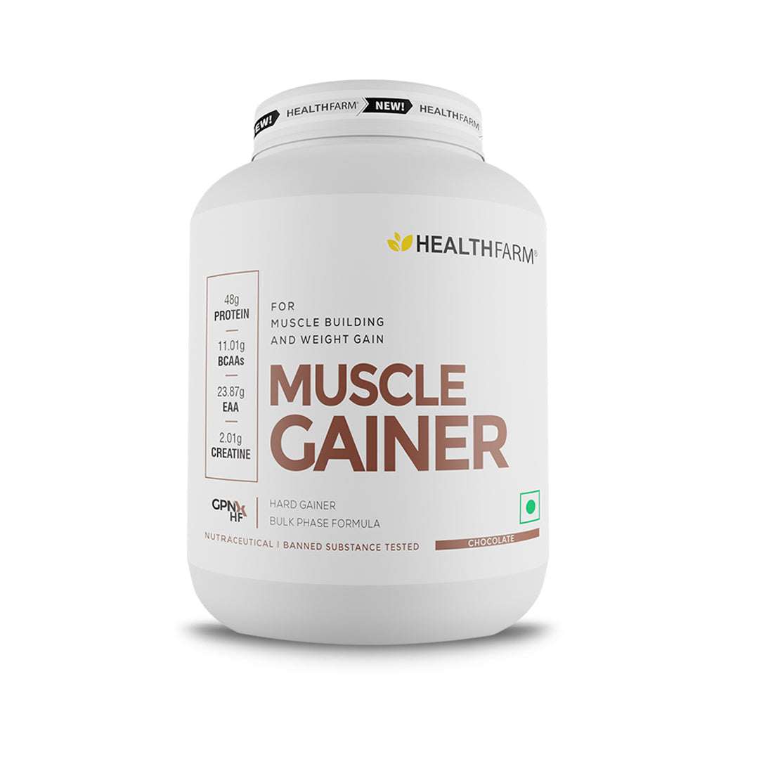 Healthfarm Muscle Gainer (3Kg) + Creatine (50g) + Shilajit (20g) + Free Shaker
