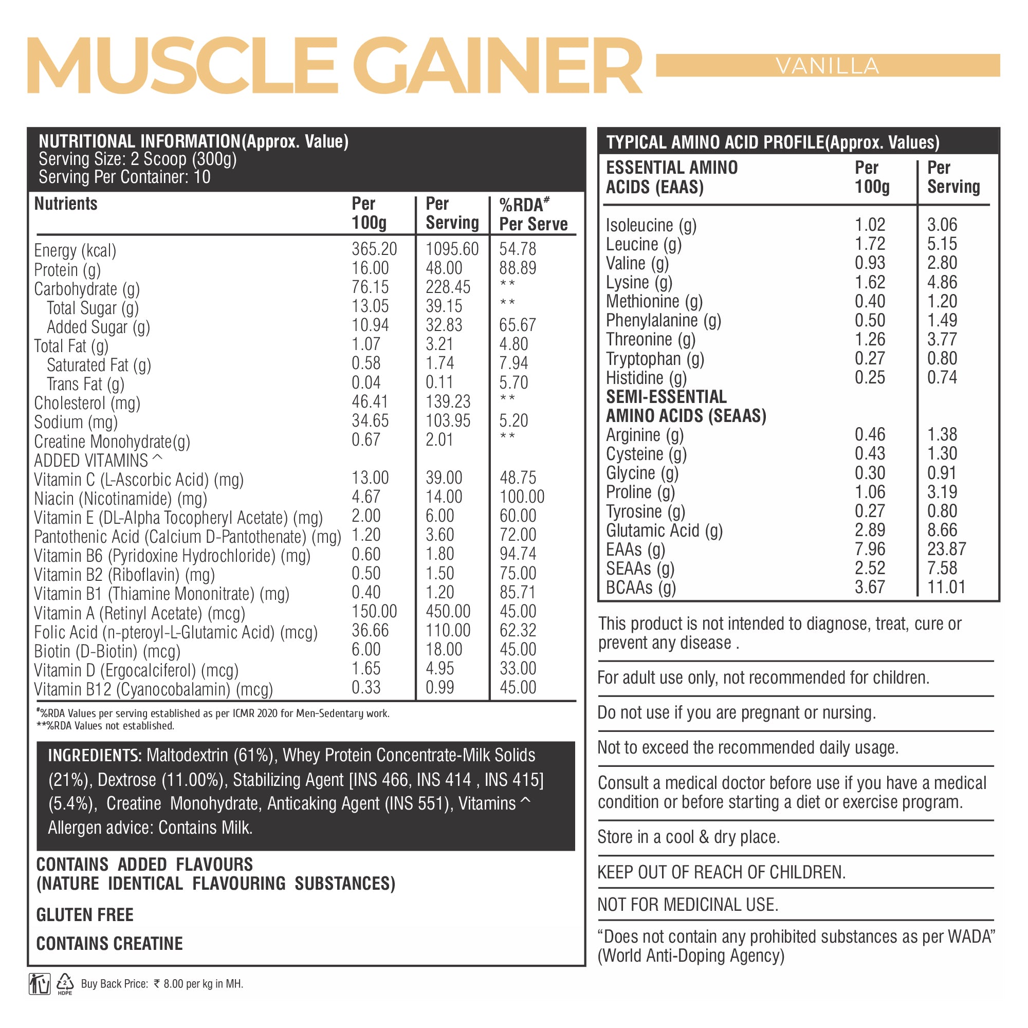 Healthfarm Muscle Gainer (1kg)