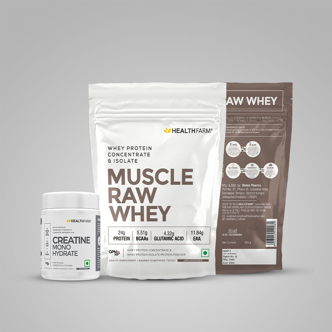 Healthfarm Muscle Raw Whey + Creatine (50g) Combo