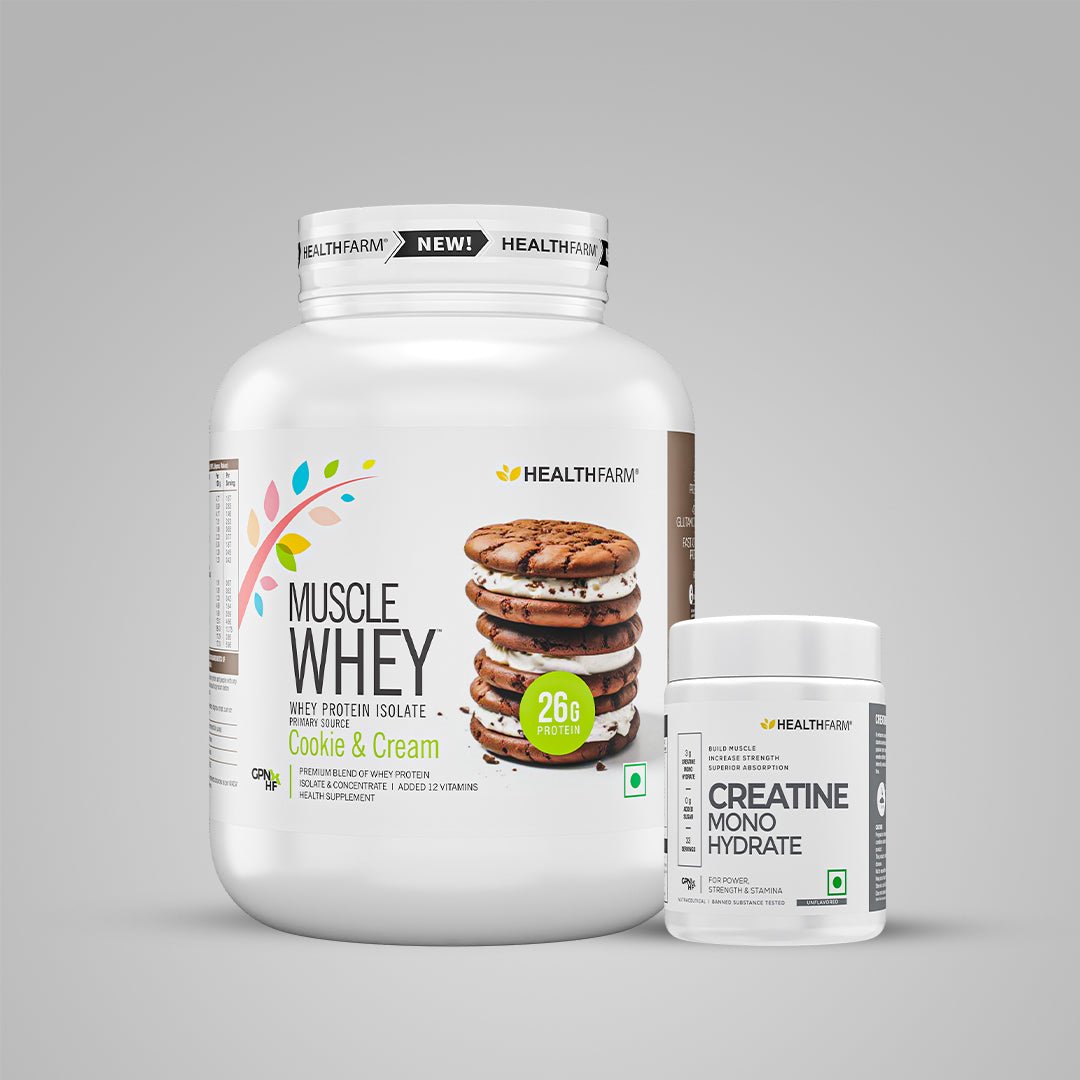 HealthFarm Muscle Whey Protein Isolate & Concentrate | Premium Blend of Whey Protein