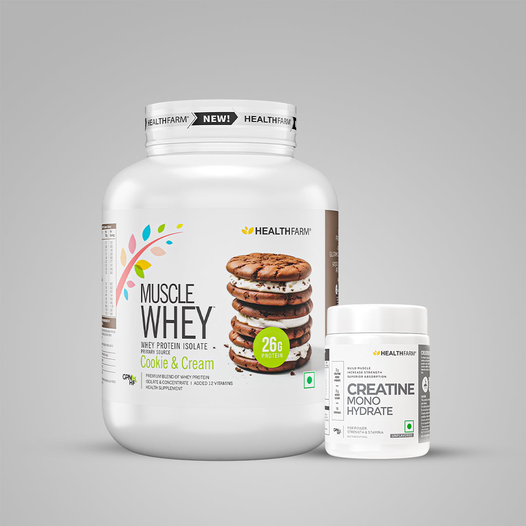 HealthFarm Muscle Whey Protein Isolate & Concentrate | Premium Blend of Whey Protein